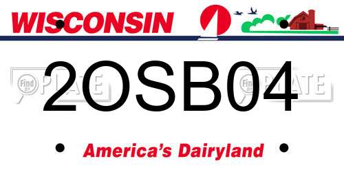 2OSB04 Wisconsin License Plate