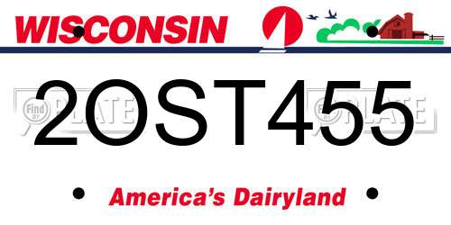 2OST455 Wisconsin License Plate