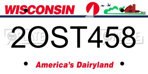 2OST458 Wisconsin License Plate