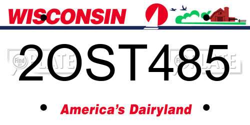 2OST485 Wisconsin License Plate