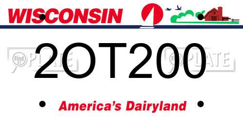 2OT200 Wisconsin License Plate