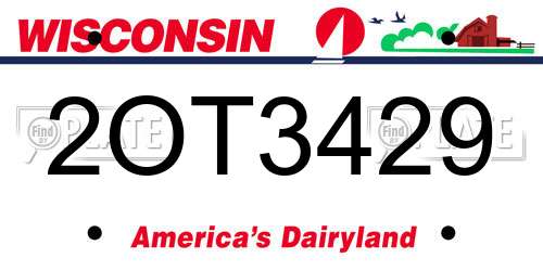 2OT3429 Wisconsin License Plate