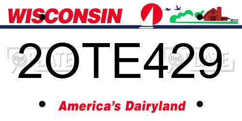 2OTE429 Wisconsin License Plate