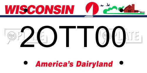 2OTT00 Wisconsin License Plate