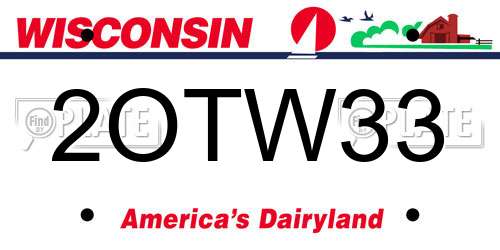 2OTW33 Wisconsin License Plate
