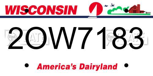 2OW7183 Wisconsin License Plate