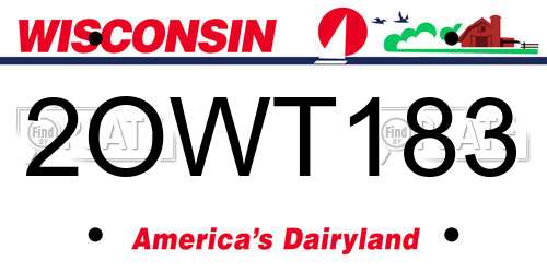 2OWT183 Wisconsin License Plate