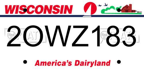 2OWZ183 Wisconsin License Plate