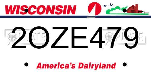 2OZE479 Wisconsin License Plate