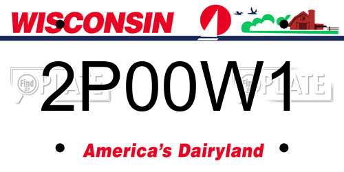 2P00W1 Wisconsin License Plate