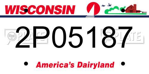 2P05187 Wisconsin License Plate