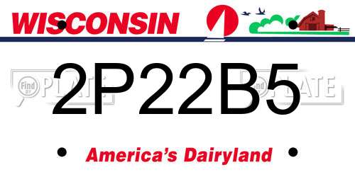 2P22B5 Wisconsin License Plate