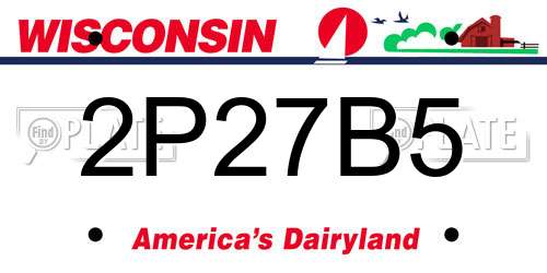 2P27B5 Wisconsin License Plate