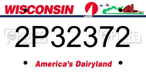 2P32372 Wisconsin License Plate