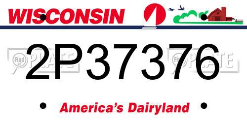 2P37376 Wisconsin License Plate
