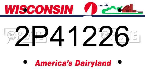 2P41226 Wisconsin License Plate