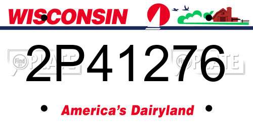 2P41276 Wisconsin License Plate