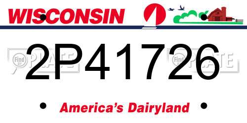 2P41726 Wisconsin License Plate