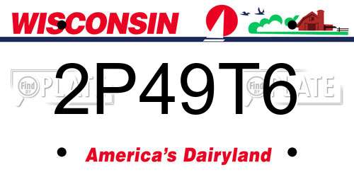 2P49T6 Wisconsin License Plate