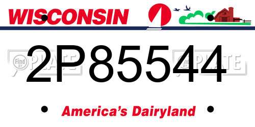 2P85544 Wisconsin License Plate