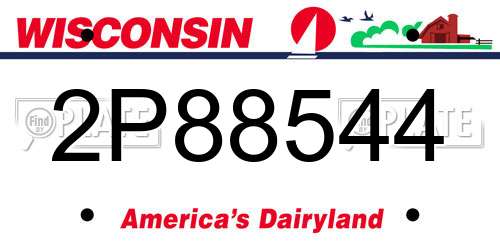 2P88544 Wisconsin License Plate