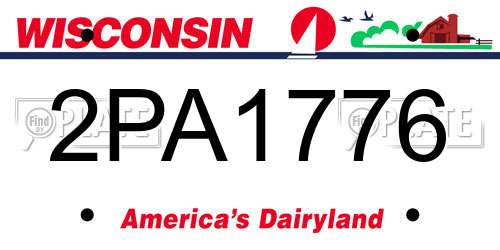 2PA1776 Wisconsin License Plate
