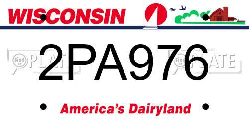 2PA976 Wisconsin License Plate