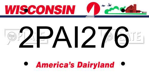 2PAI276 Wisconsin License Plate
