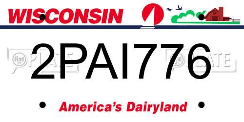 2PAI776 Wisconsin License Plate