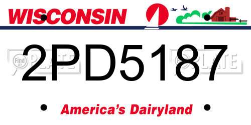2PD5187 Wisconsin License Plate