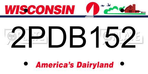 2PDB152 Wisconsin License Plate
