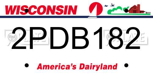 2PDB182 Wisconsin License Plate