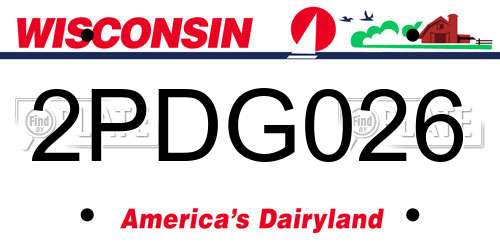 2PDG026 Wisconsin License Plate