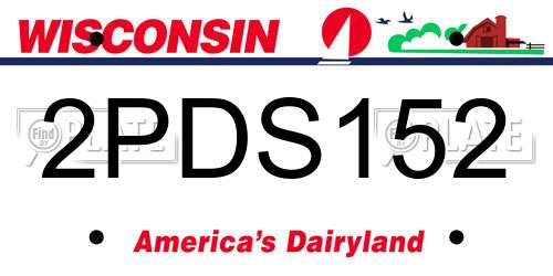 2PDS152 Wisconsin License Plate