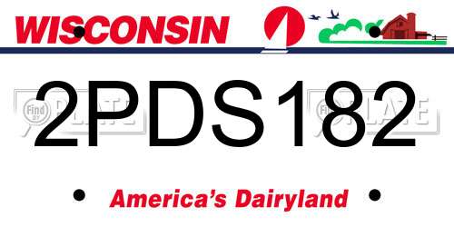 2PDS182 Wisconsin License Plate