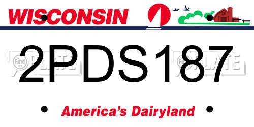 2PDS187 Wisconsin License Plate