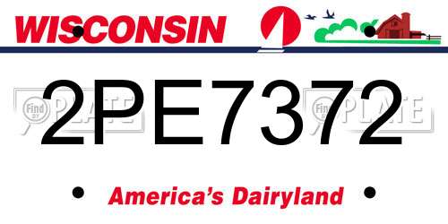 2PE7372 Wisconsin License Plate
