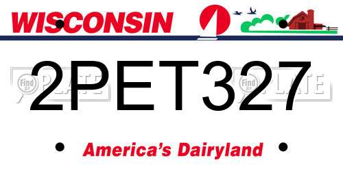 2PET327 Wisconsin License Plate