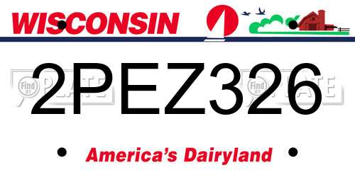 2PEZ326 Wisconsin License Plate