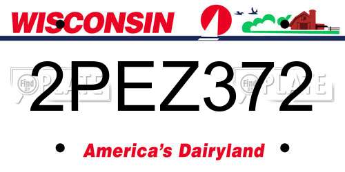 2PEZ372 Wisconsin License Plate