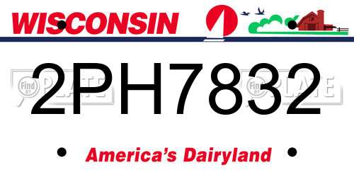 2PH7832 Wisconsin License Plate