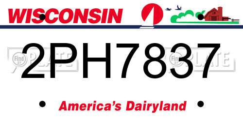 2PH7837 Wisconsin License Plate