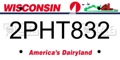 2PHT832 Wisconsin License Plate