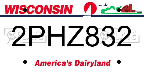 2PHZ832 Wisconsin License Plate