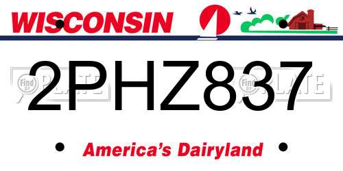 2PHZ837 Wisconsin License Plate
