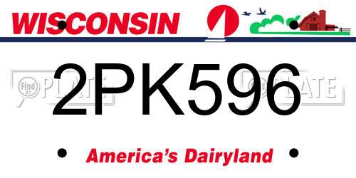 2PK596 Wisconsin License Plate
