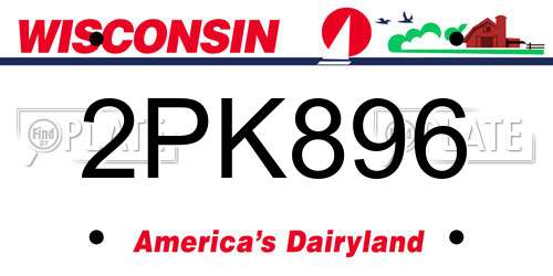 2PK896 Wisconsin License Plate