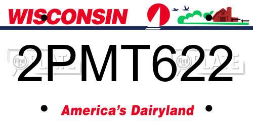 2PMT622 Wisconsin License Plate