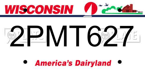 2PMT627 Wisconsin License Plate
