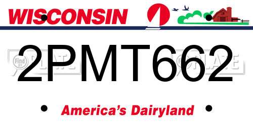 2PMT662 Wisconsin License Plate